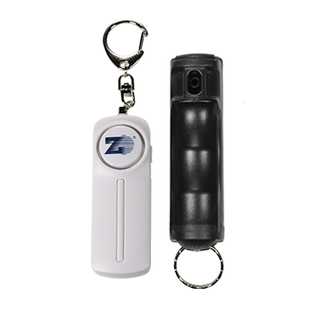 Zarc Personal Safety Kit with Zarc Vexor Police Strength Pepper Spray, Black Flip-Top Finger Grip, 20+ Shots, 10-12 Ft. Range, White 130db Alarm with LED Light